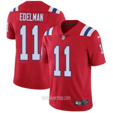 Mens New England Patriots #11 Julian Edelman Authentic Red Vapor Alternate Jersey Bestplayer